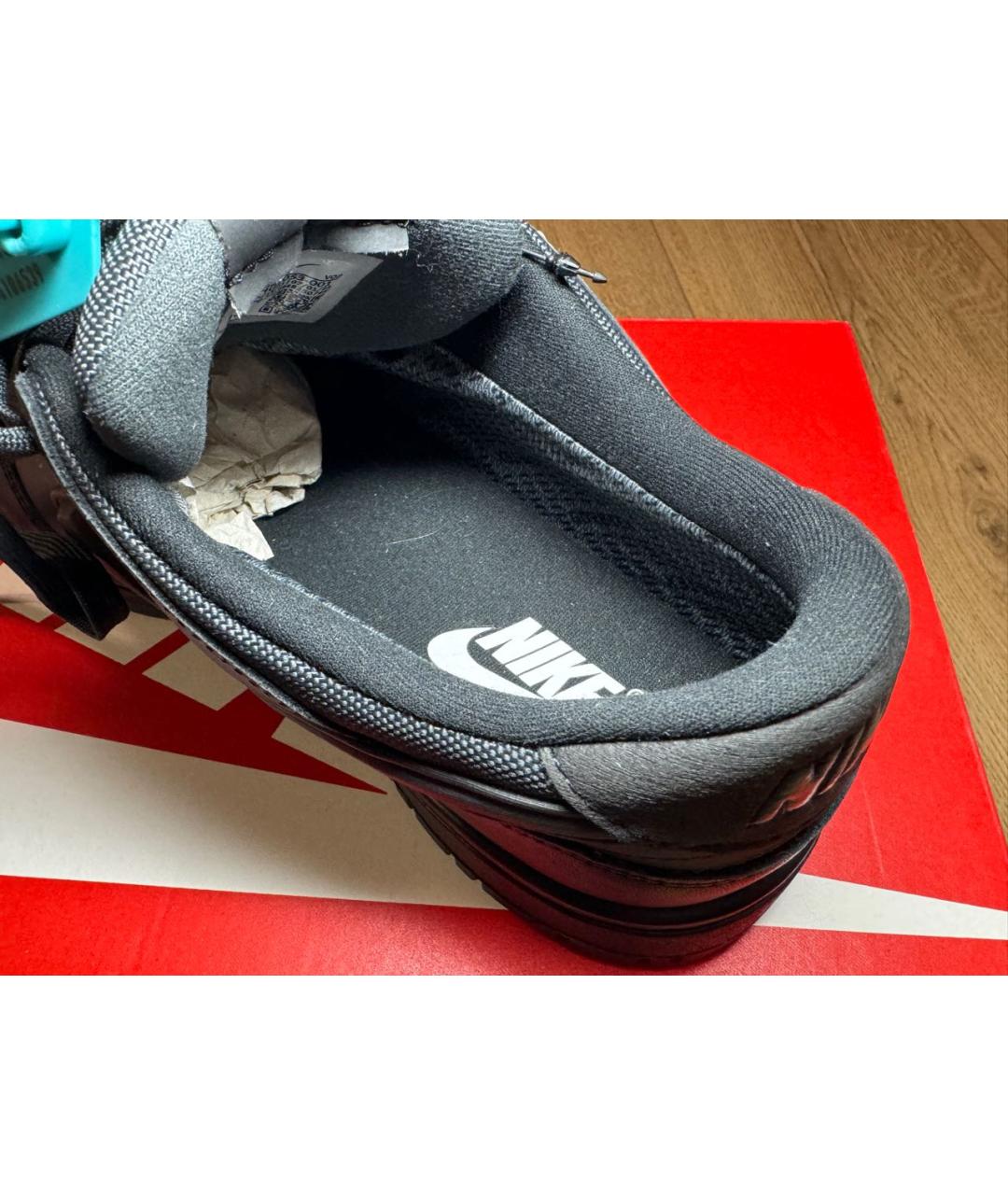 NIKE Черные кожаные низкие кроссовки / кеды, фото 7