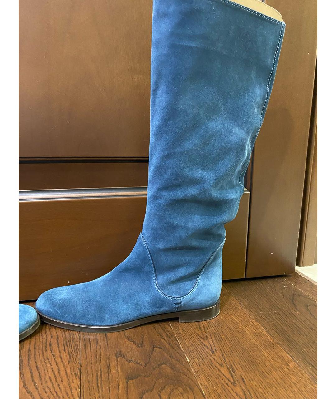 GIANVITO ROSSI Синие замшевые сапоги, фото 2