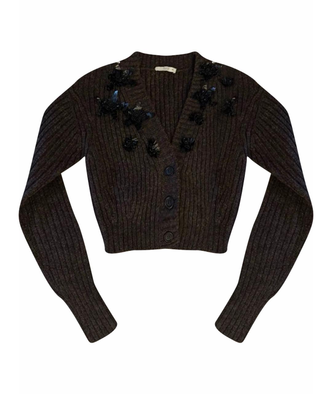 PRADA Коричневый шерстяной кардиган, фото 1