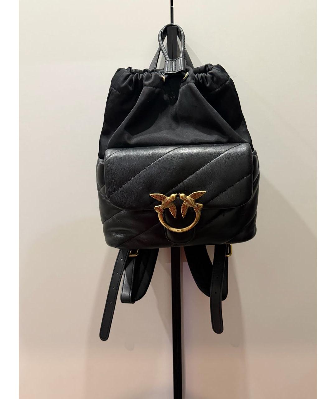 PINKO Черный кожаный рюкзак, фото 5