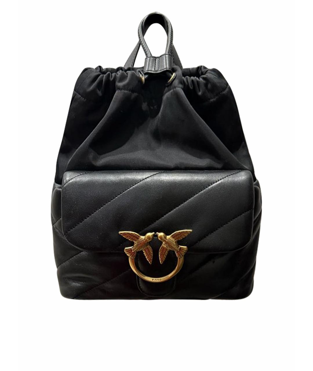 PINKO Черный кожаный рюкзак, фото 1