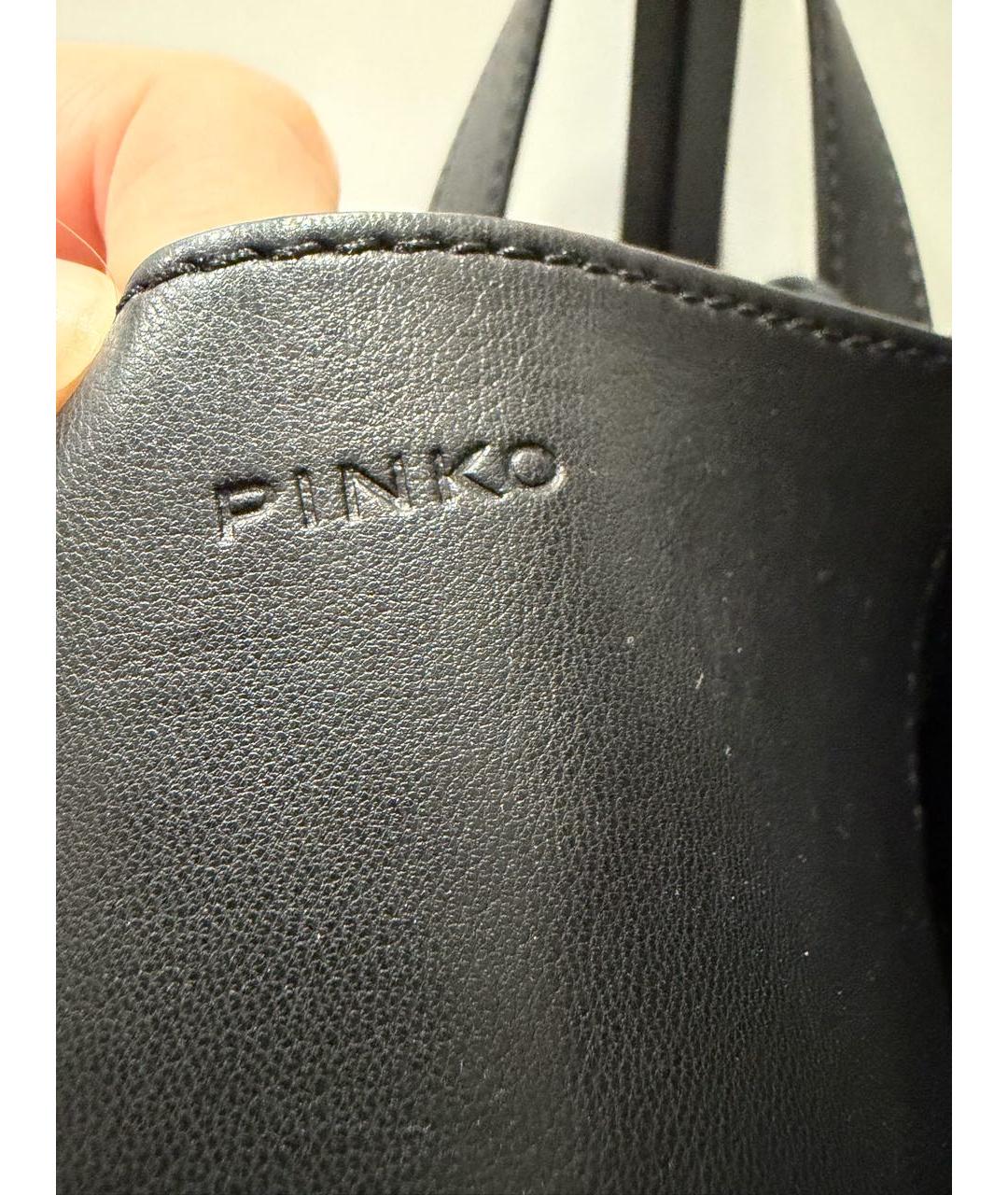 PINKO Черный кожаный рюкзак, фото 4