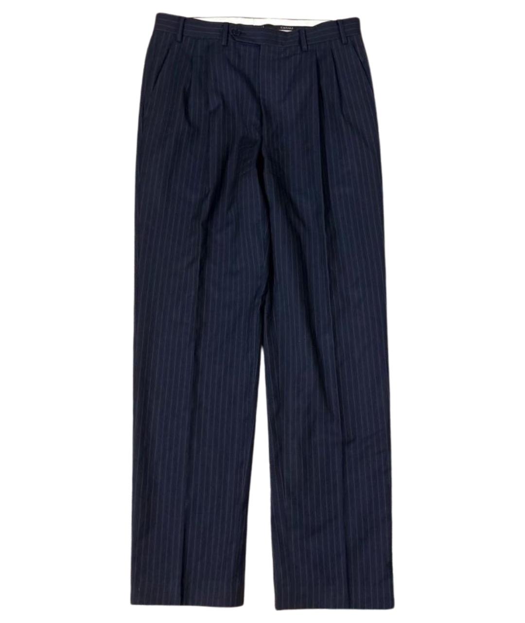 CANALI Темно-синие шерстяные классические брюки, фото 1