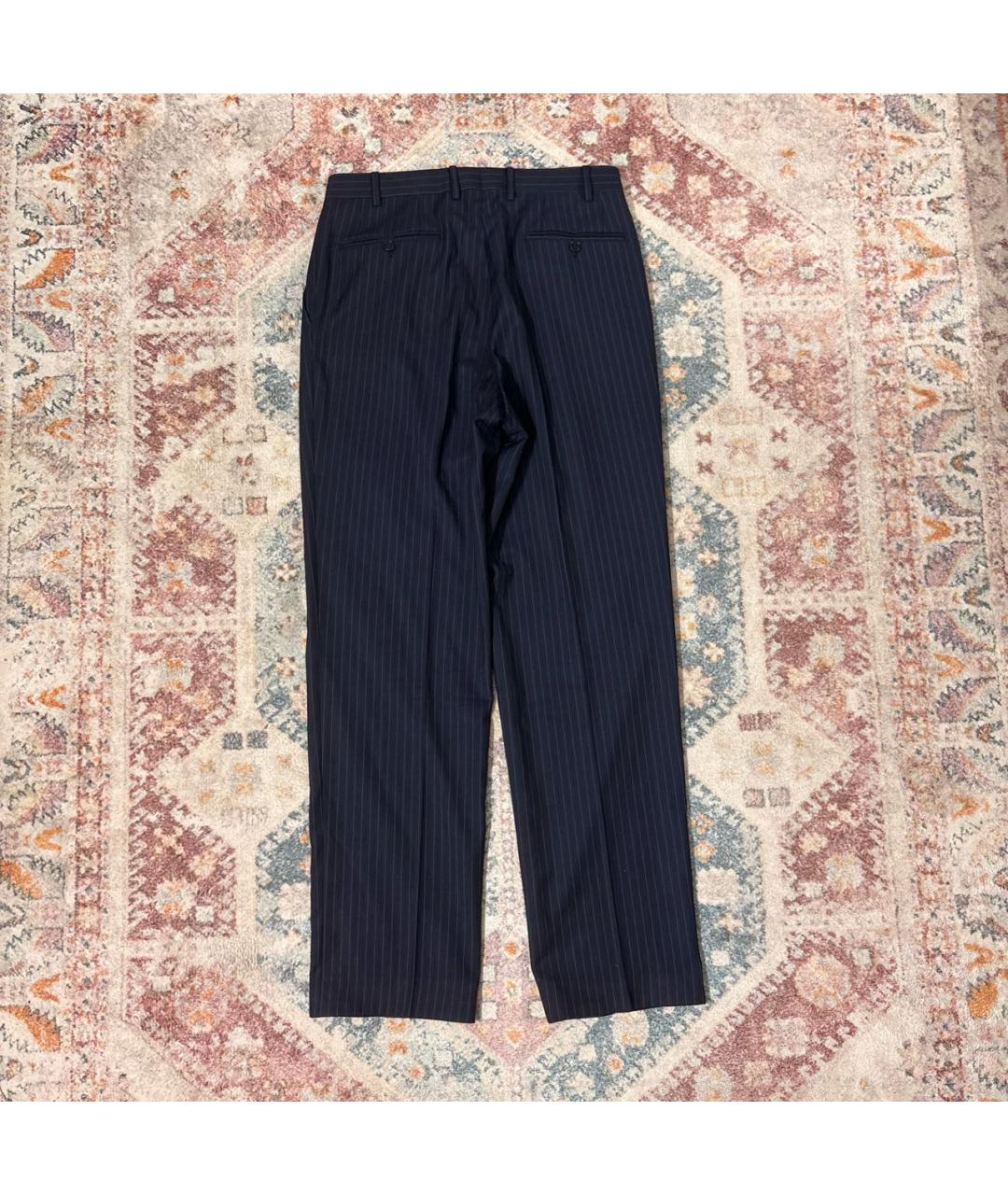CANALI Темно-синие шерстяные классические брюки, фото 2