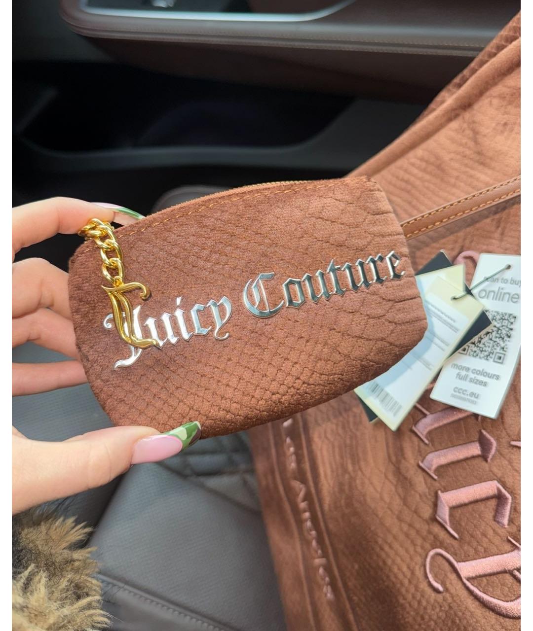 JUICY COUTURE Коричневая тканевая сумка тоут, фото 4
