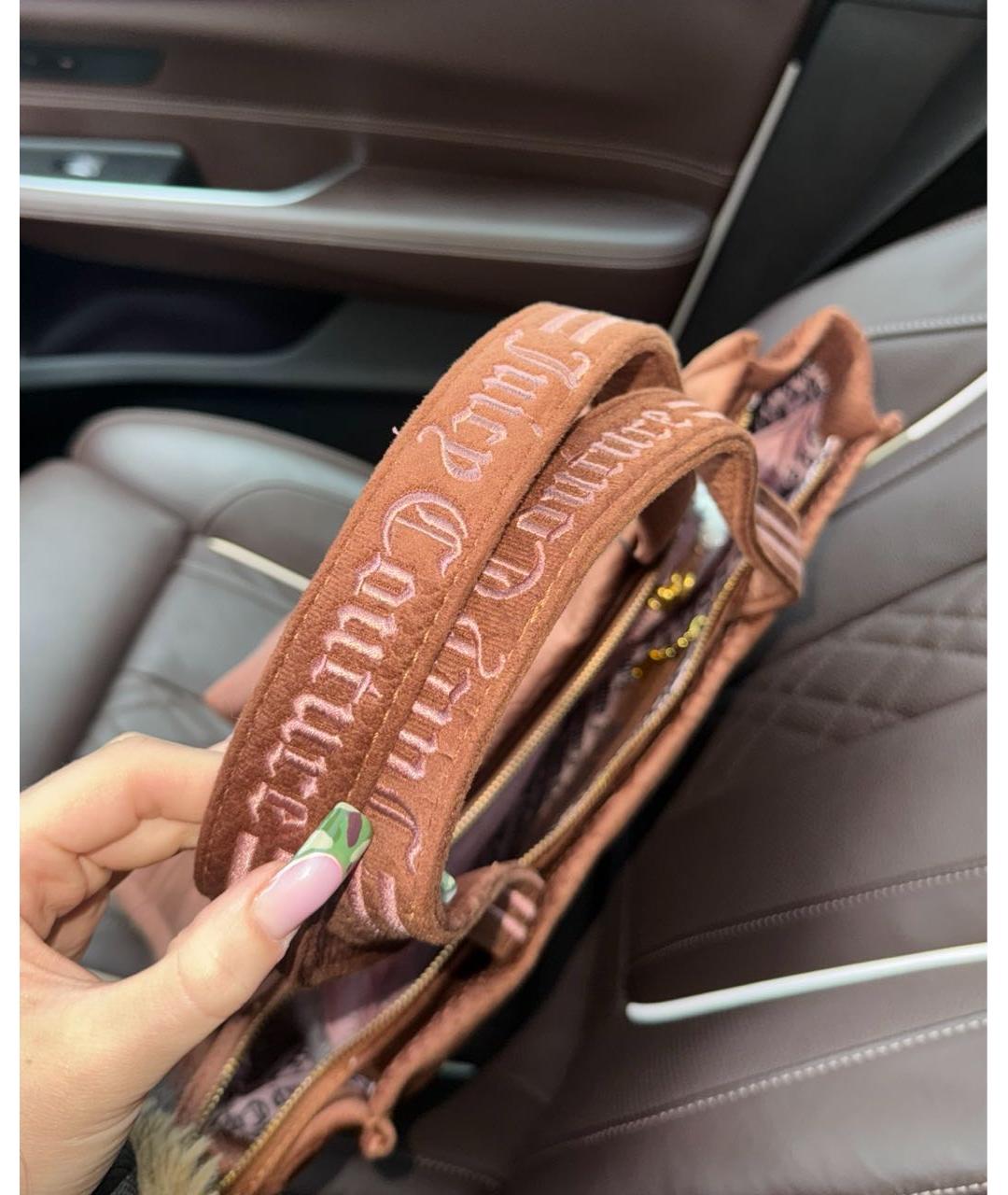 JUICY COUTURE Коричневая тканевая сумка тоут, фото 3