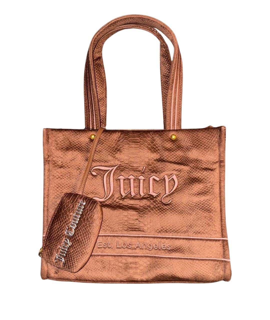 JUICY COUTURE Коричневая тканевая сумка тоут, фото 1