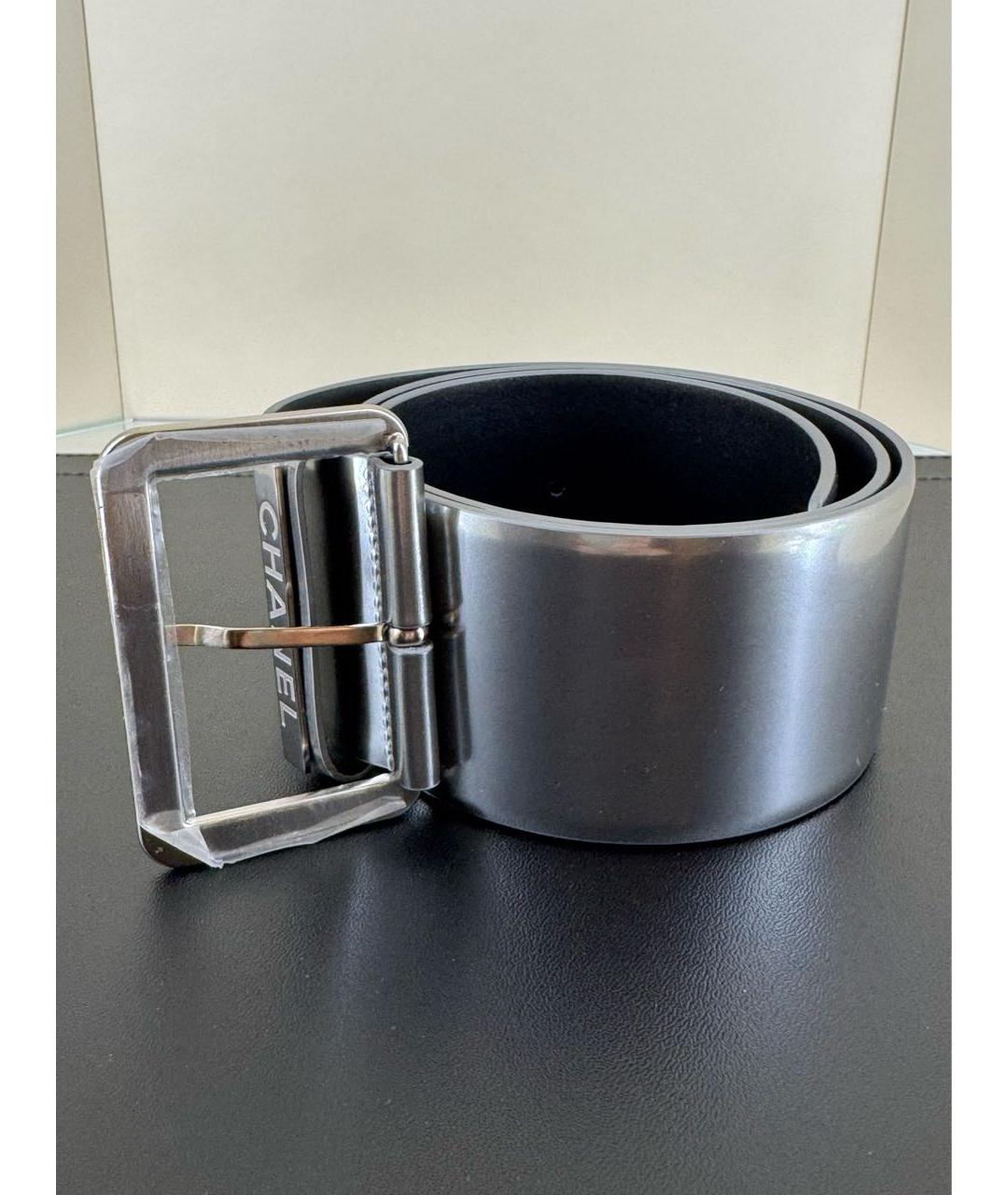 CHANEL Серебрянный кожаный ремень, фото 2