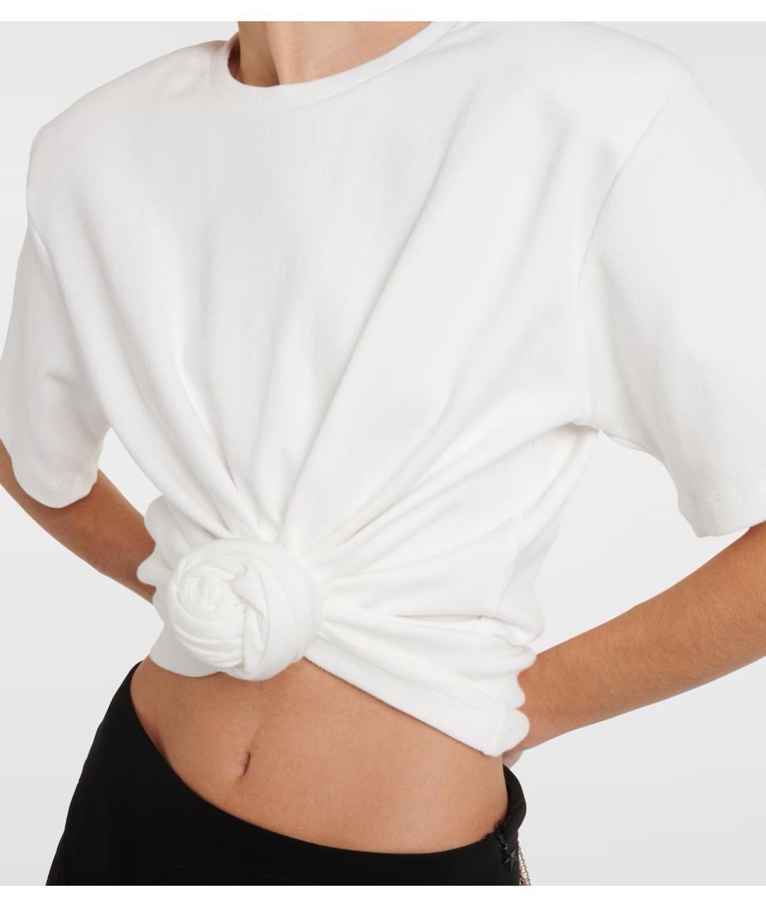 MAGDA BUTRYM Белая хлопко-эластановая футболка, фото 3