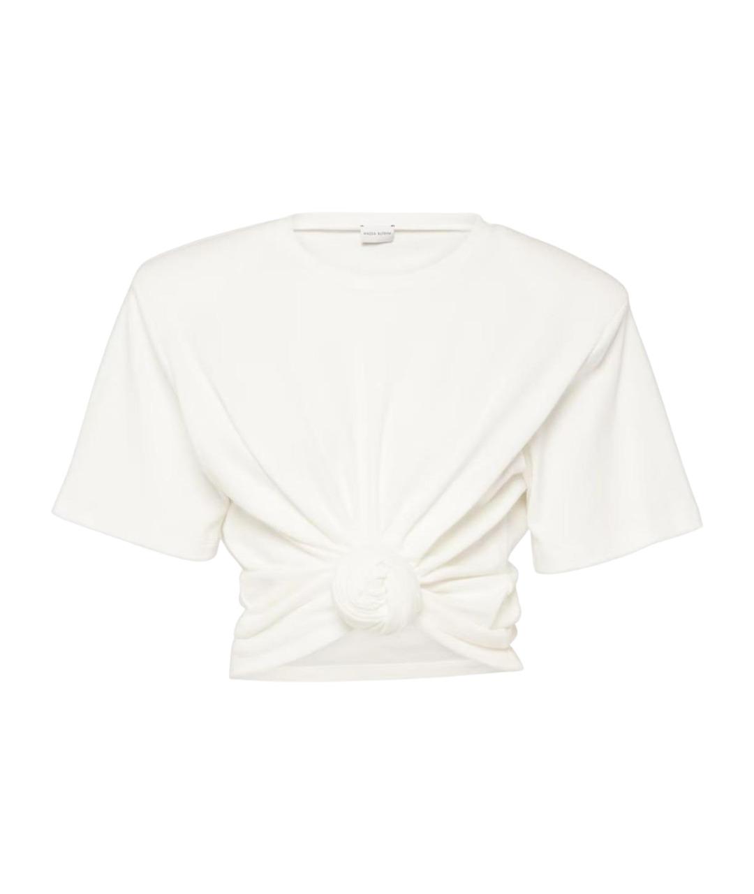 MAGDA BUTRYM Белая хлопко-эластановая футболка, фото 1