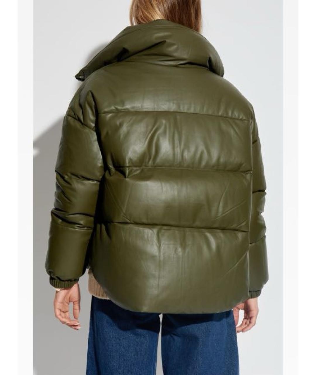 YVES SALOMON Хаки кожаный пуховик, фото 5