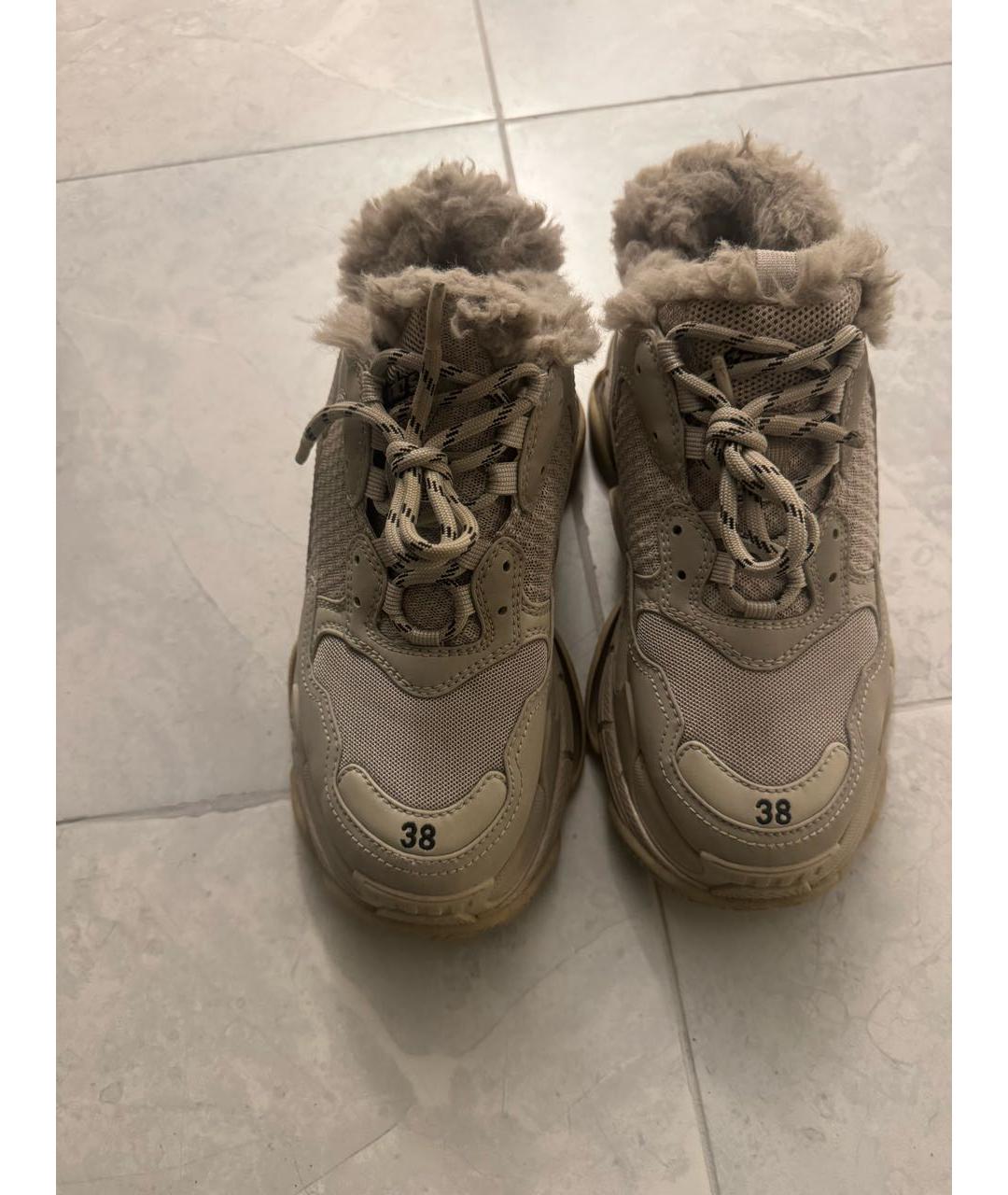 BALENCIAGA Бежевые текстильные кроссовки, фото 6