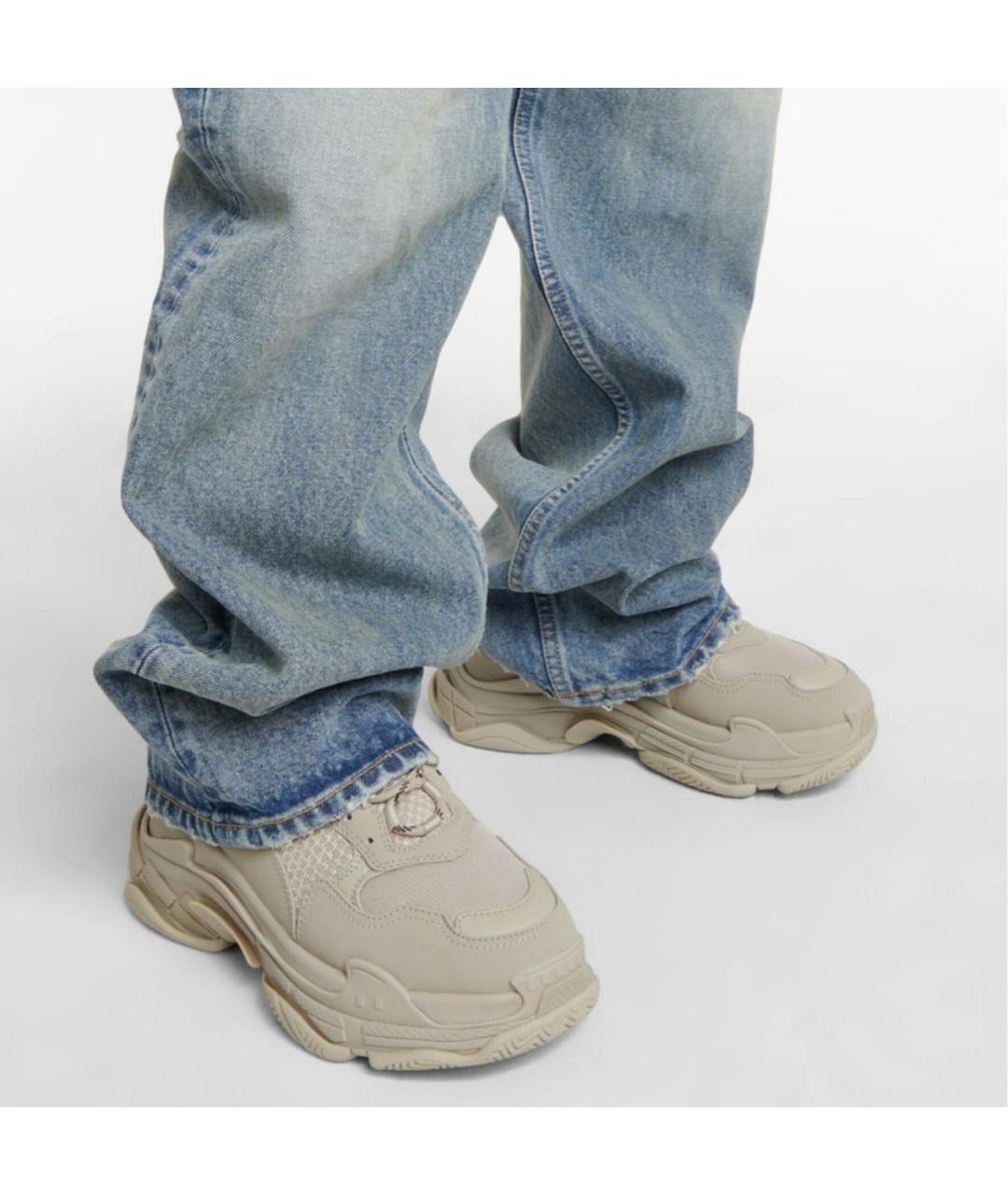 BALENCIAGA Бежевые текстильные кроссовки, фото 3