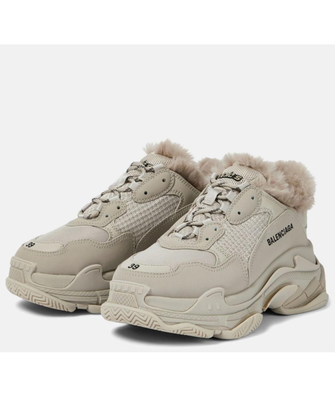 BALENCIAGA Бежевые текстильные кроссовки, фото 2