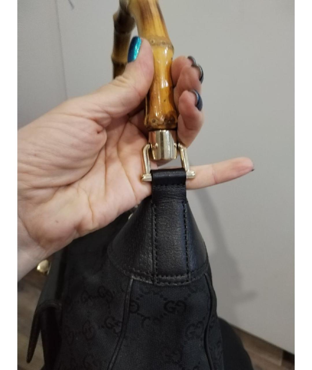 GUCCI Черная кожаная сумка с короткими ручками, фото 5