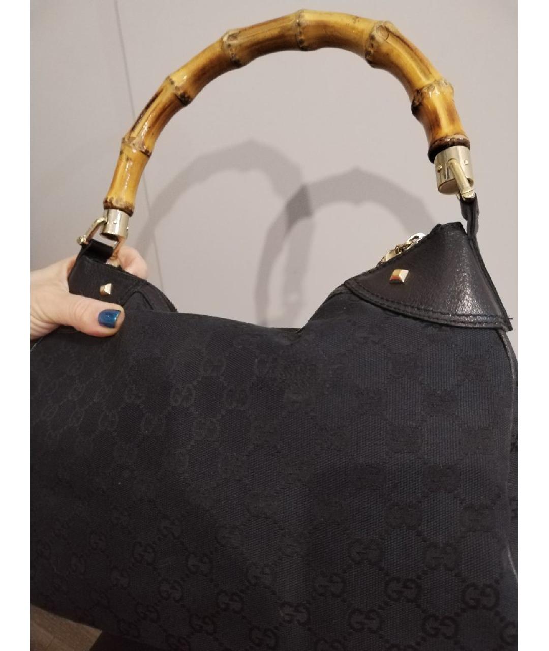 GUCCI Черная кожаная сумка с короткими ручками, фото 7