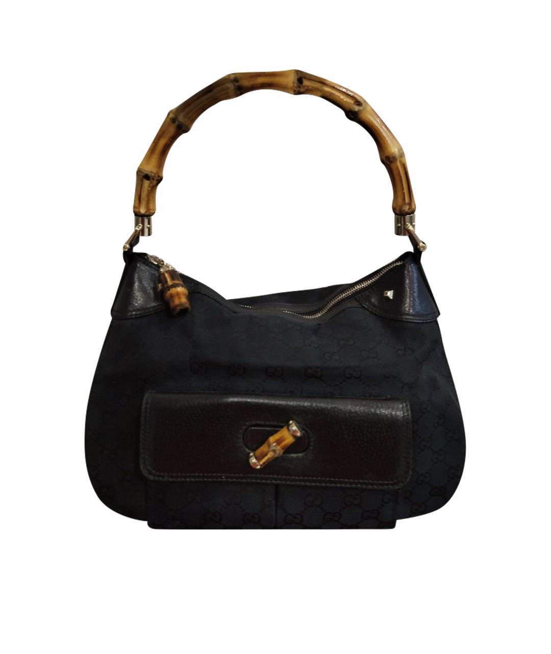 GUCCI Черная кожаная сумка с короткими ручками, фото 1