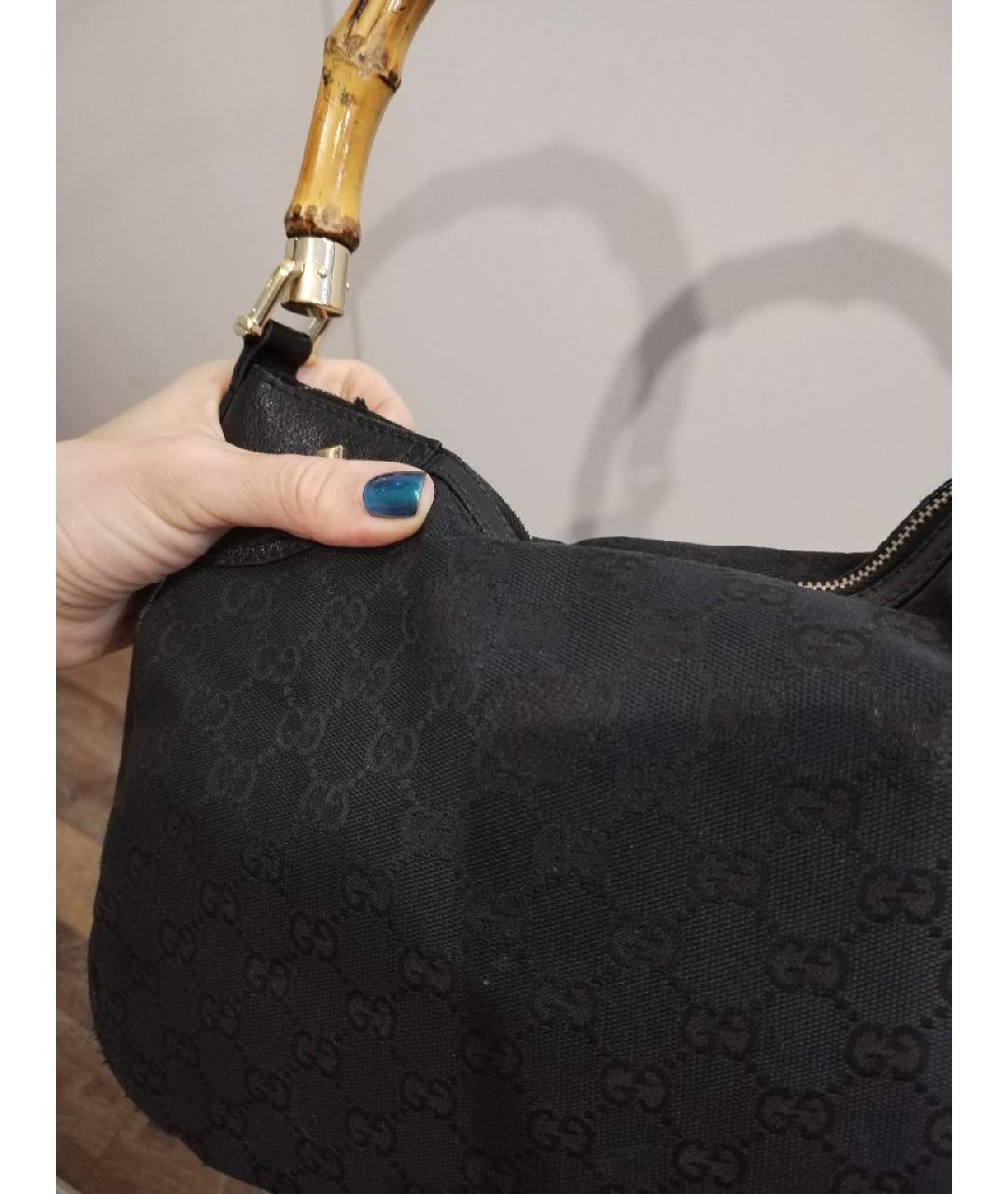 GUCCI Черная кожаная сумка с короткими ручками, фото 8