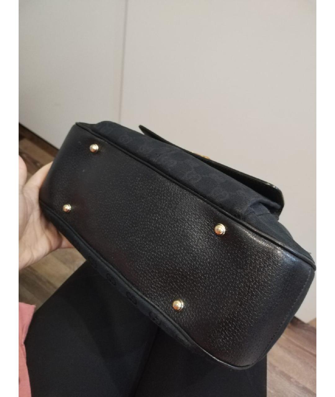 GUCCI Черная кожаная сумка с короткими ручками, фото 4