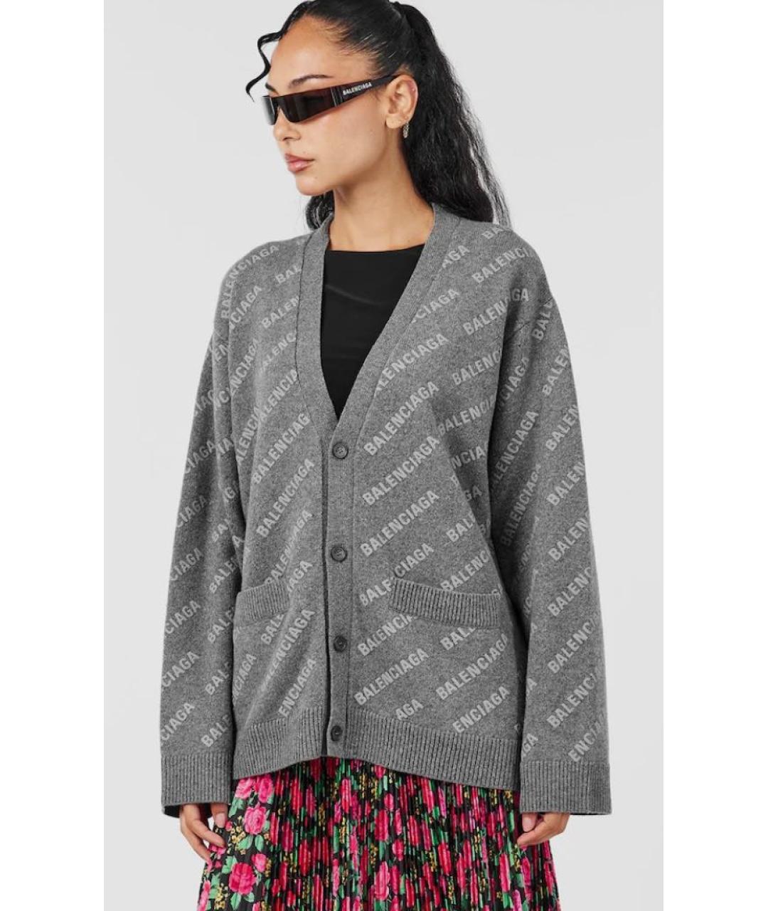 BALENCIAGA Серый кашемировый кардиган, фото 7