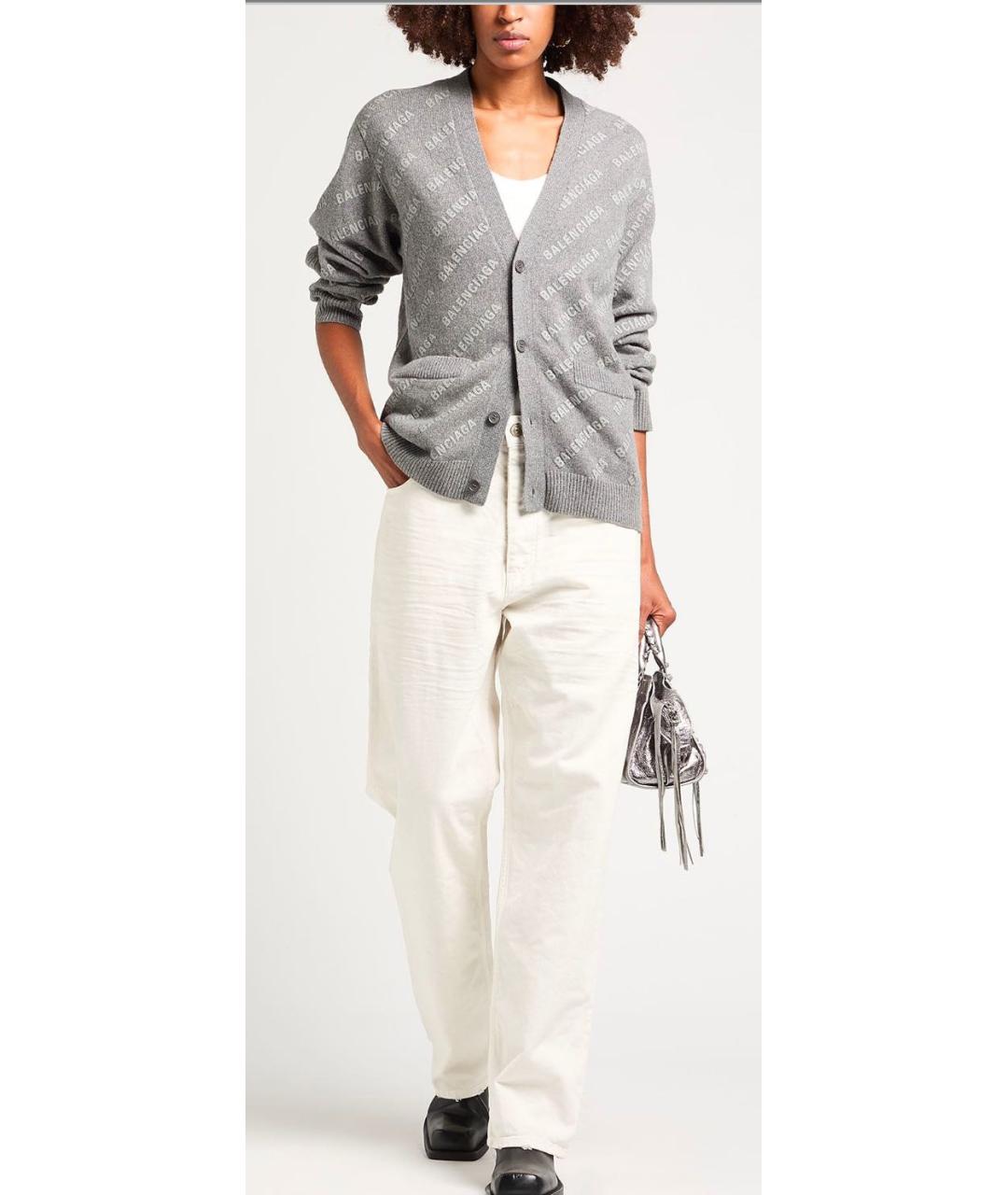 BALENCIAGA Серый кашемировый кардиган, фото 5