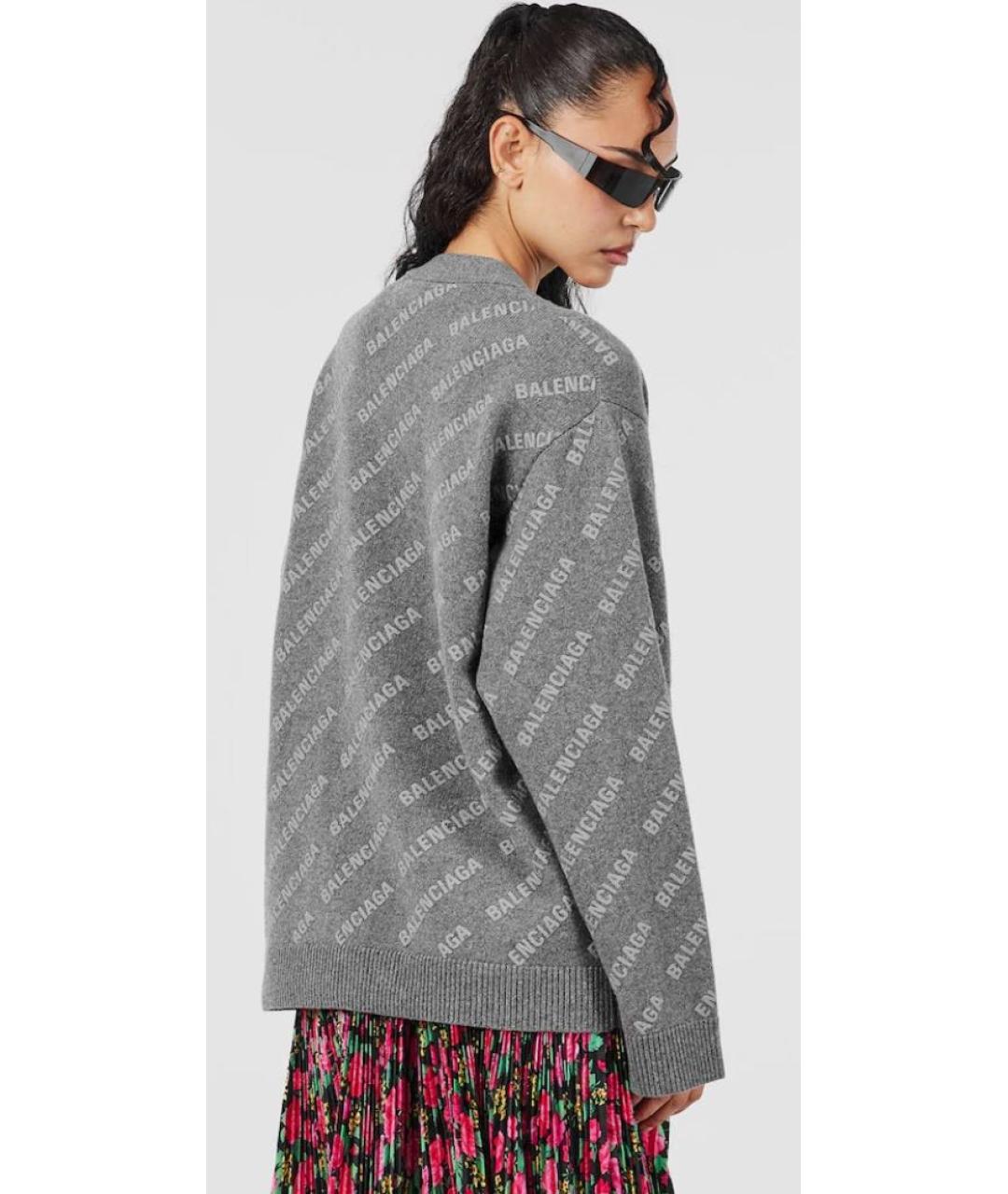 BALENCIAGA Серый кашемировый кардиган, фото 2