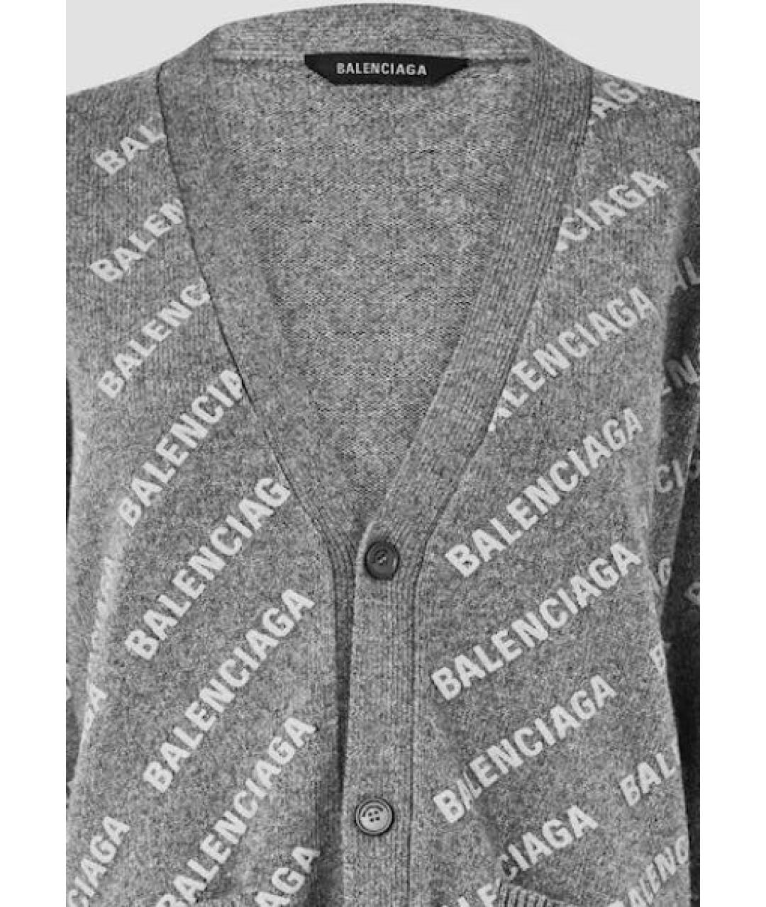 BALENCIAGA Серый кашемировый кардиган, фото 3