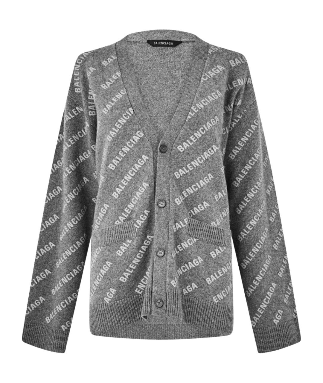 BALENCIAGA Серый кашемировый кардиган, фото 1
