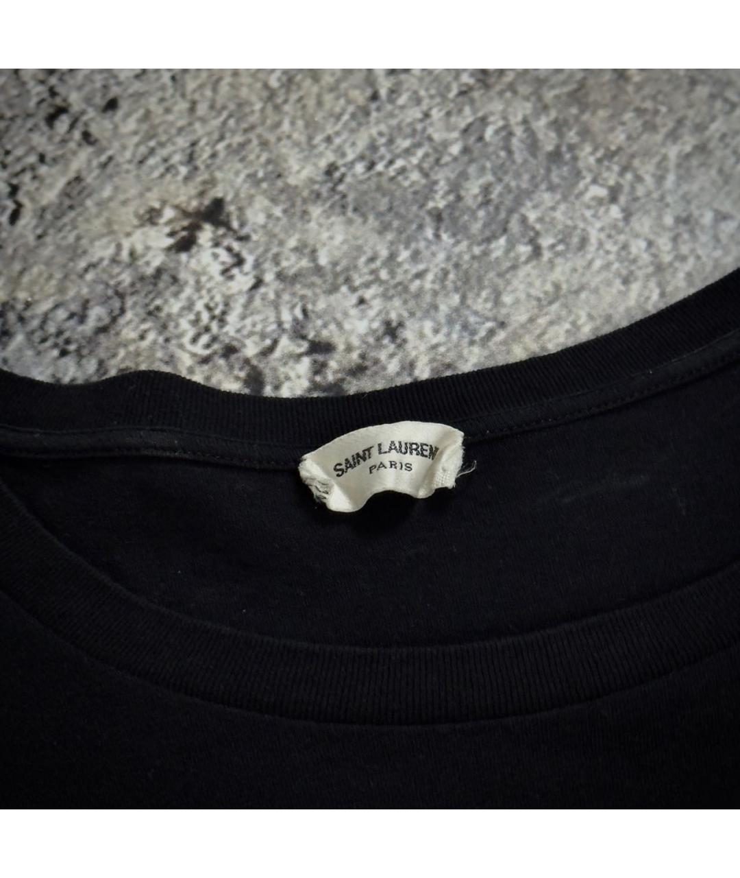 SAINT LAURENT Черная хлопковая футболка, фото 3