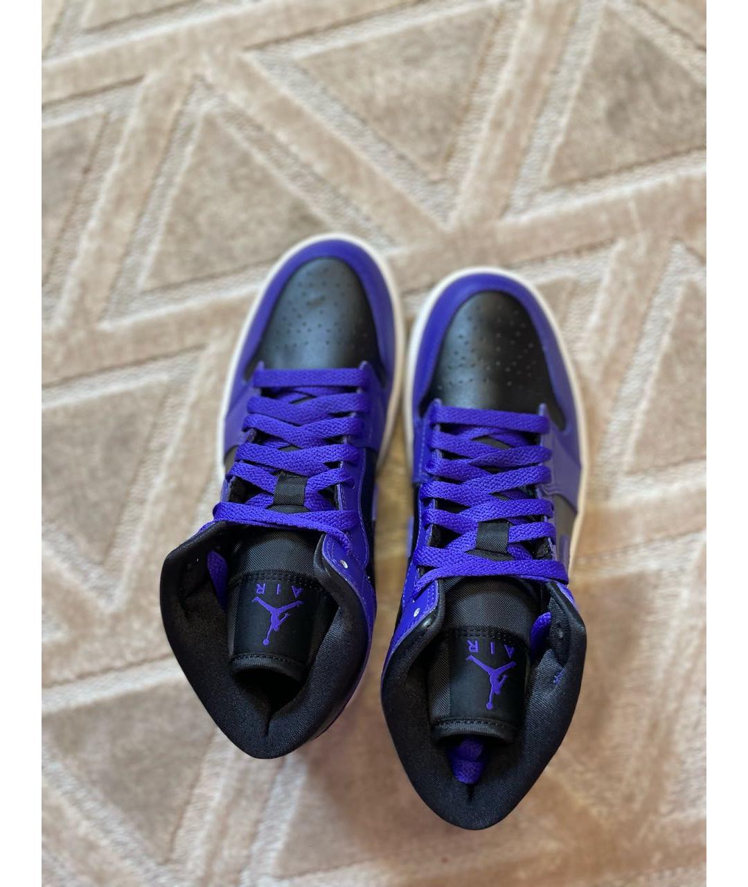 JORDAN Синие кожаные кроссовки, фото 2