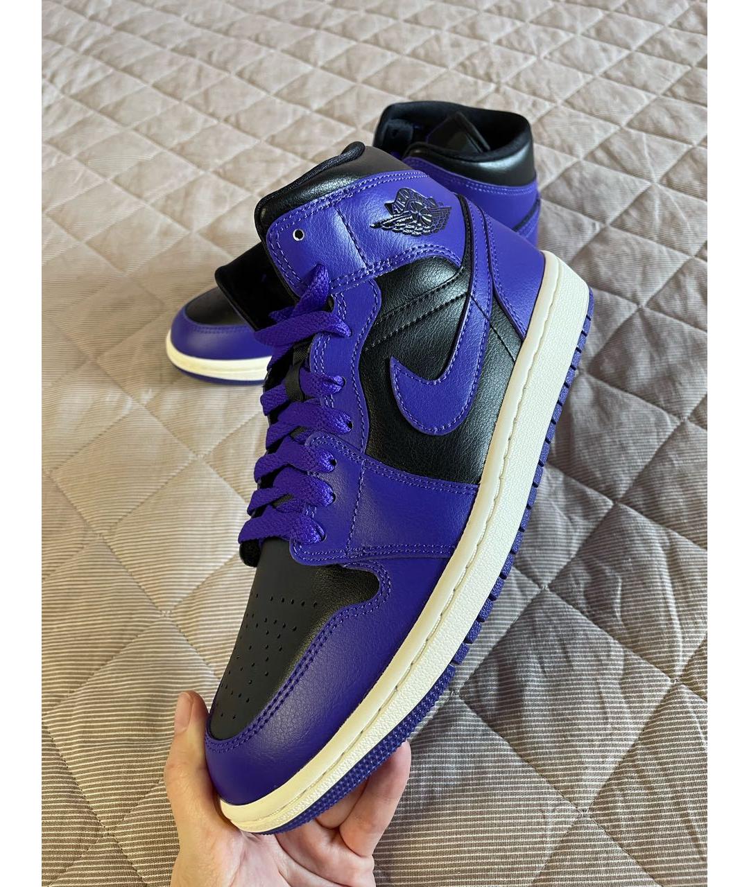 JORDAN Синие кожаные кроссовки, фото 3