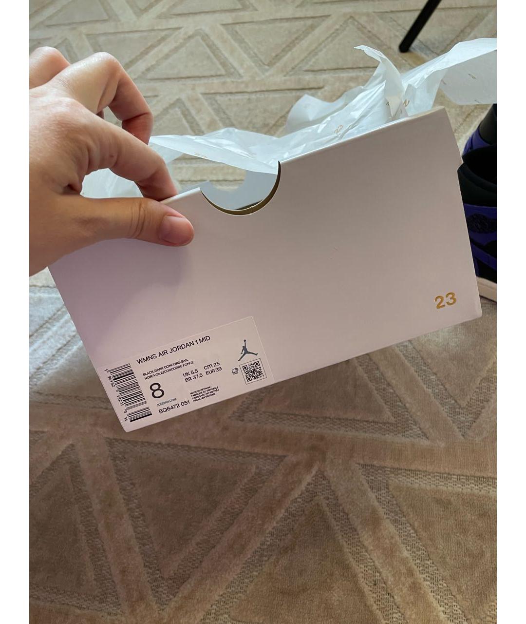 JORDAN Синие кожаные кроссовки, фото 5