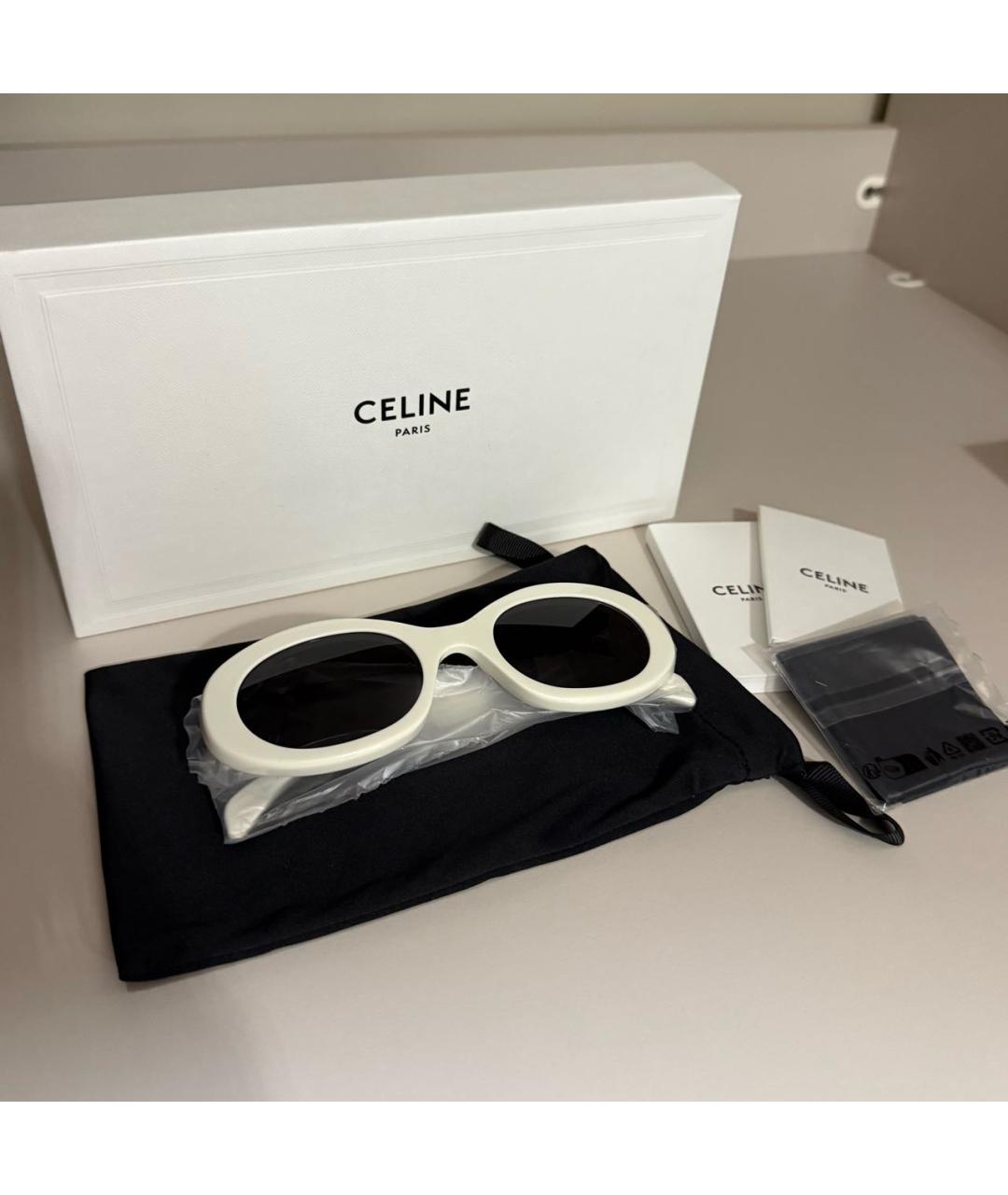 CELINE Белые пластиковые солнцезащитные очки, фото 2