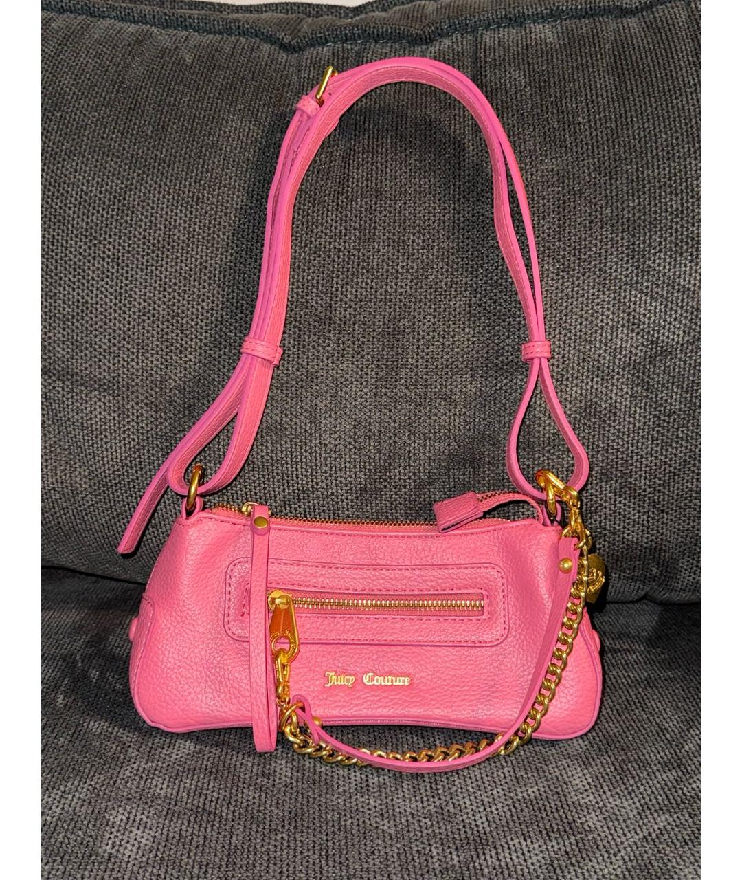 JUICY COUTURE Розовая сумка с короткими ручками из искусственной кожи, фото 6