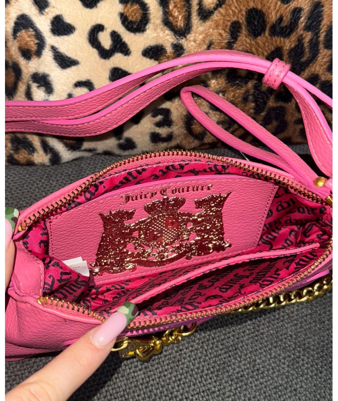 JUICY COUTURE Розовая сумка с короткими ручками из искусственной кожи, фото 5