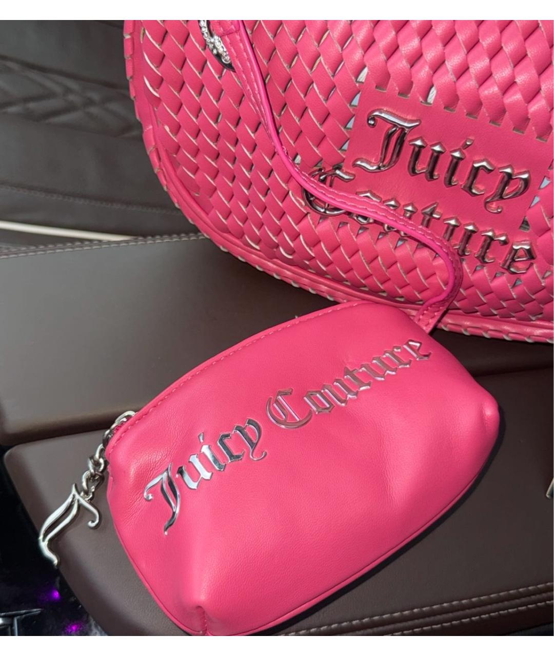 JUICY COUTURE Розовая сумка с короткими ручками из искусственной кожи, фото 3