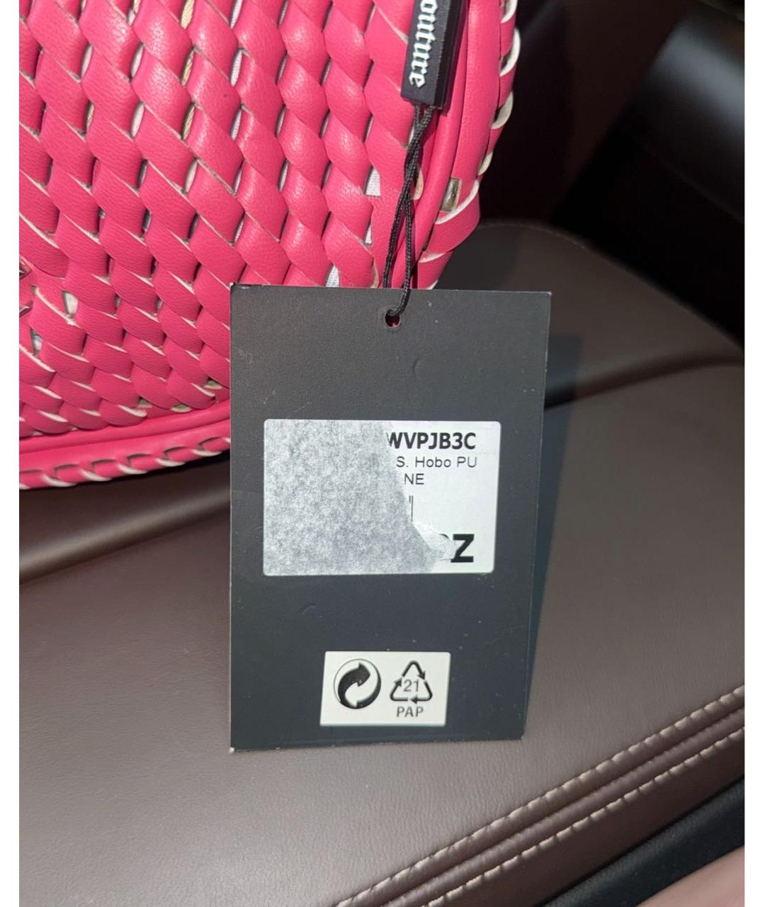 JUICY COUTURE Розовая сумка с короткими ручками из искусственной кожи, фото 6