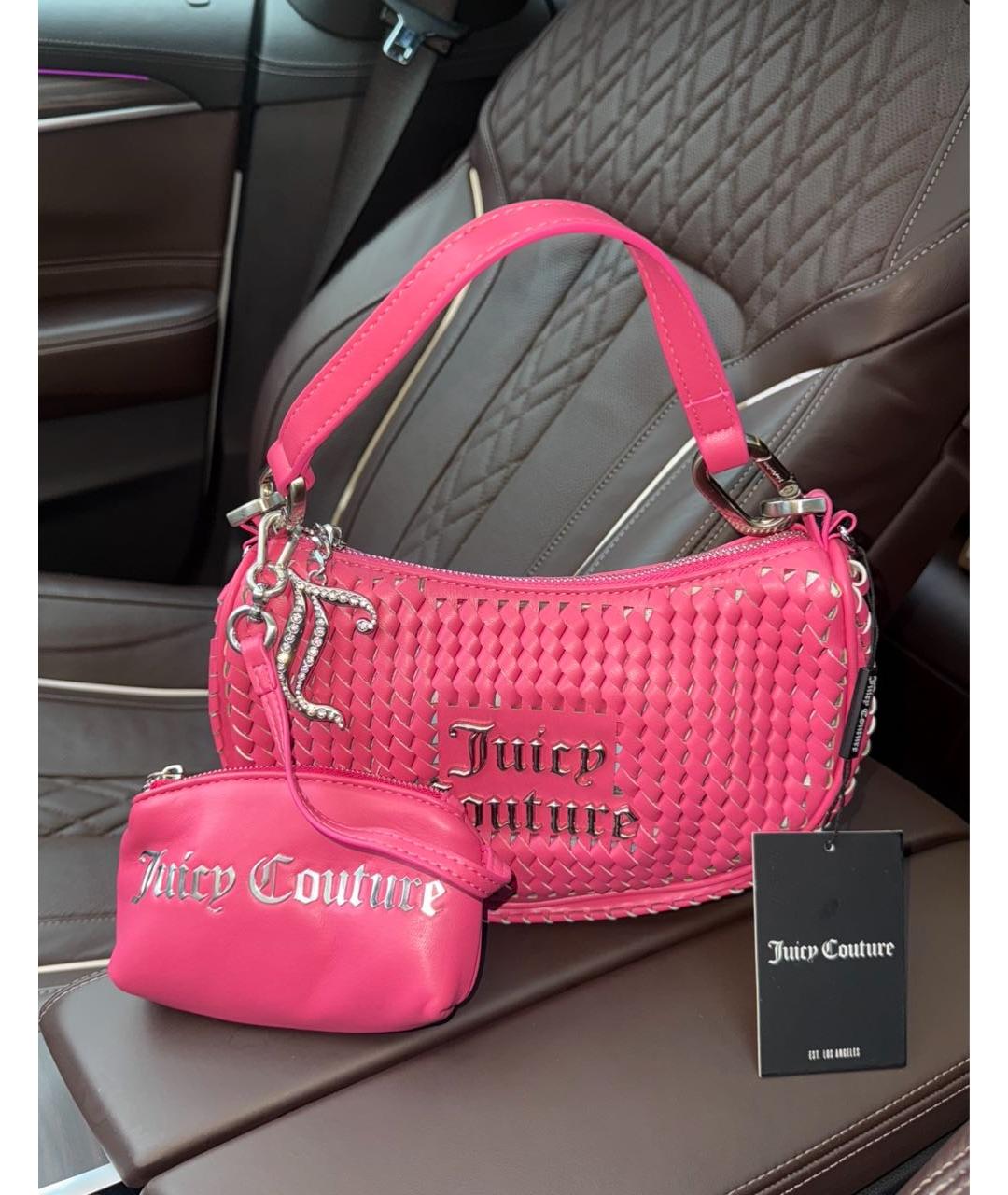 JUICY COUTURE Розовая сумка с короткими ручками из искусственной кожи, фото 7