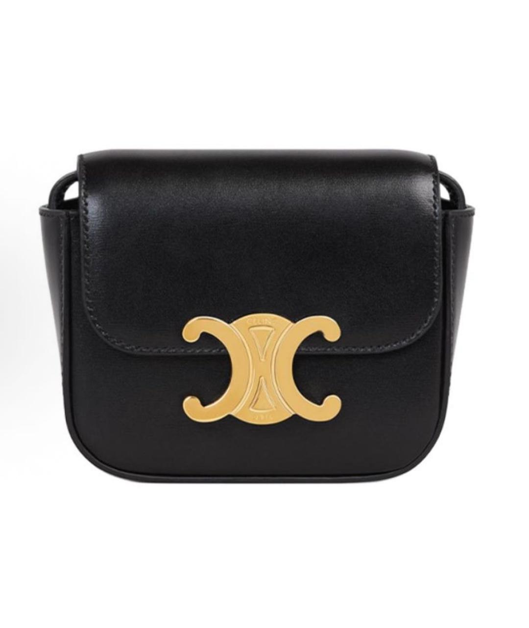 CELINE Черная кожаная сумка через плечо, фото 8