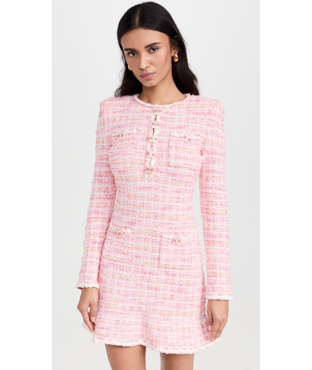 SELF-PORTRAIT Розовое коктейльное платье, фото 3