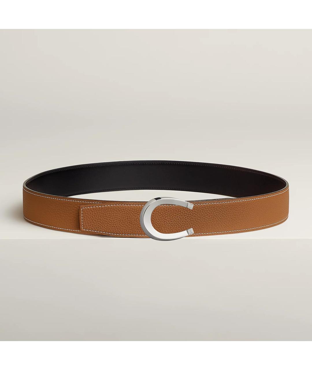 HERMES Черный кожаный ремень, фото 2