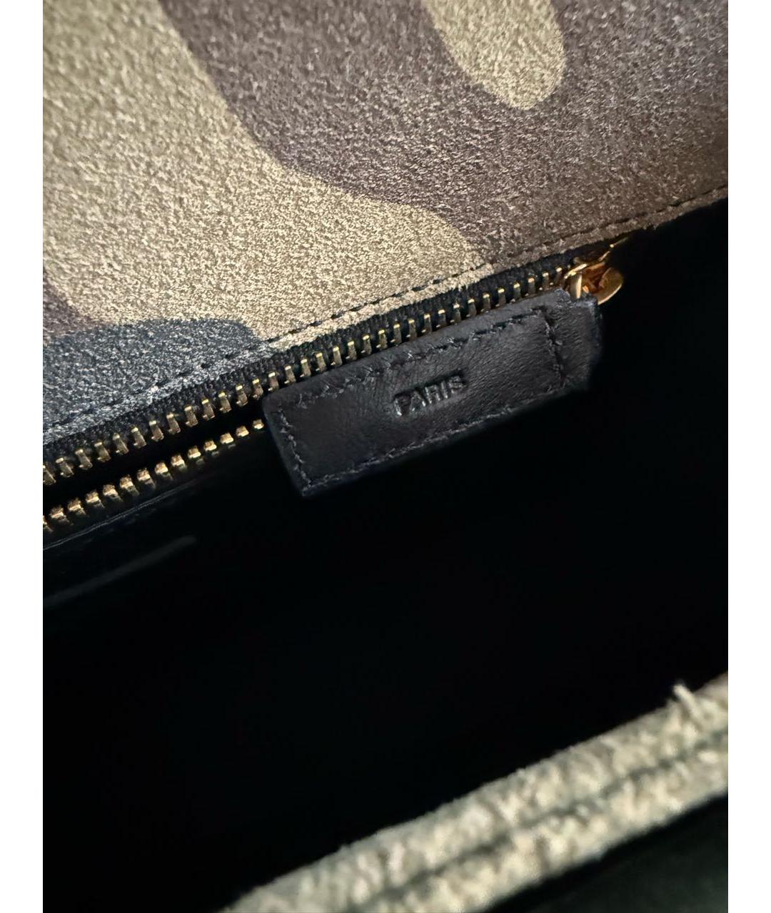 SAINT LAURENT Хаки замшевая сумка через плечо, фото 6