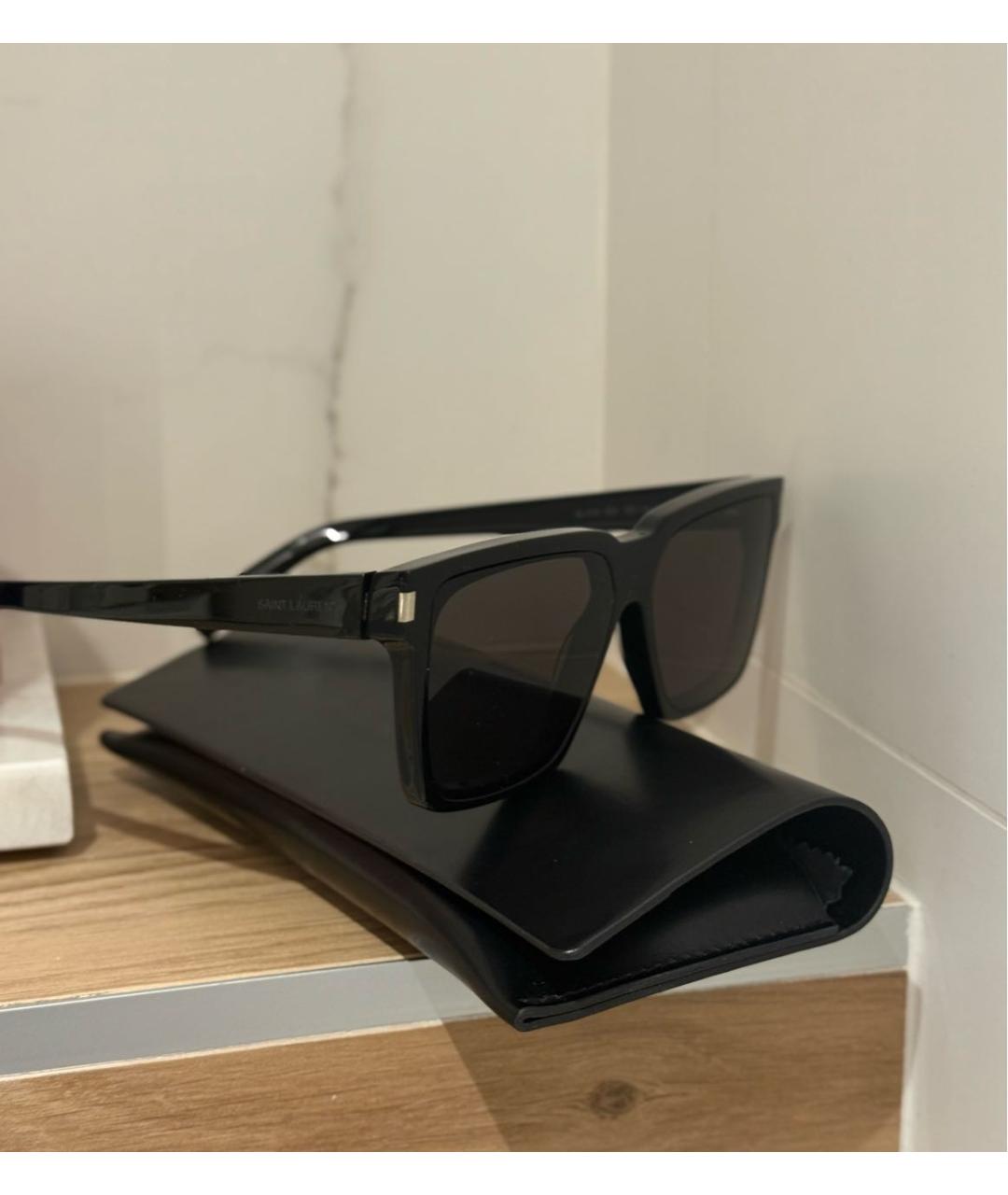 SAINT LAURENT Черные пластиковые солнцезащитные очки, фото 2
