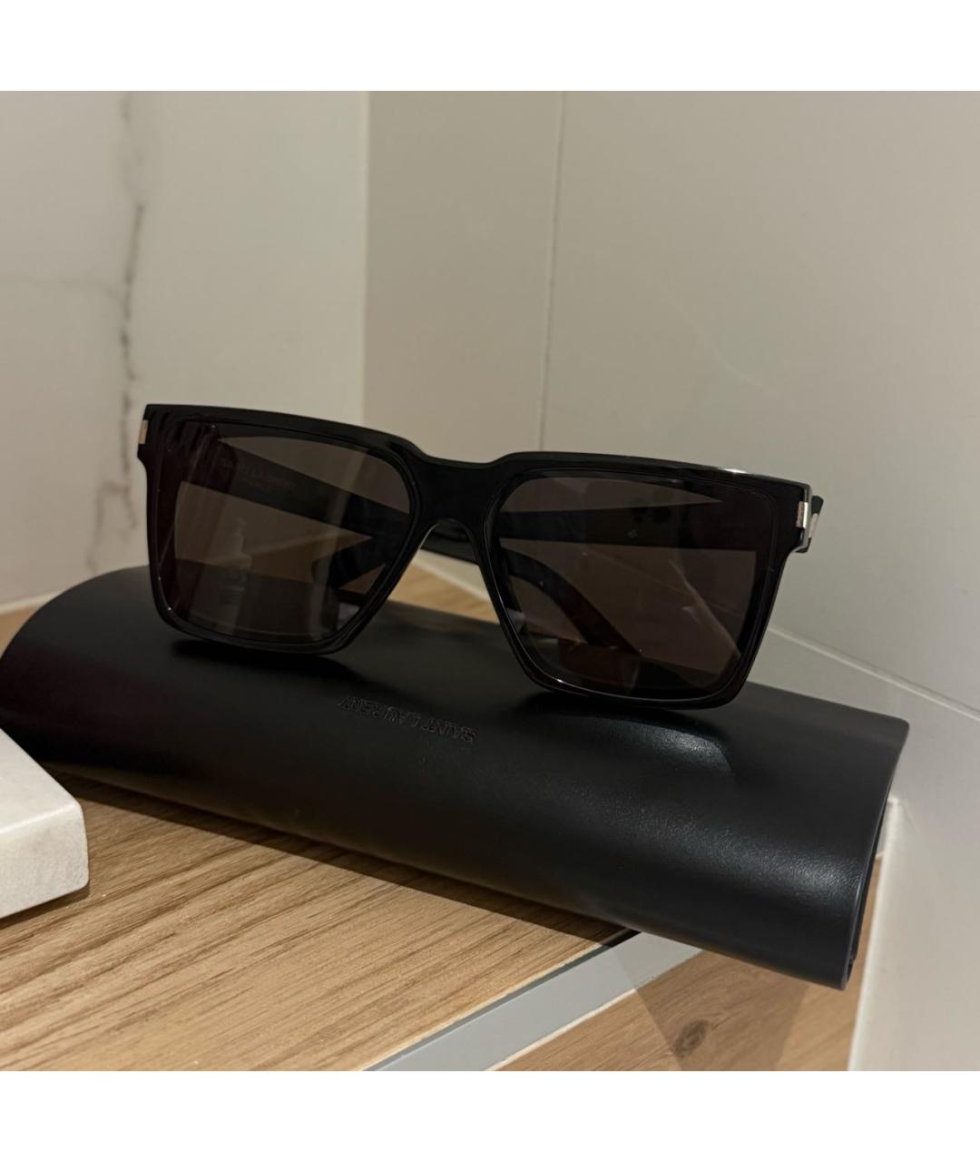SAINT LAURENT Черные пластиковые солнцезащитные очки, фото 7