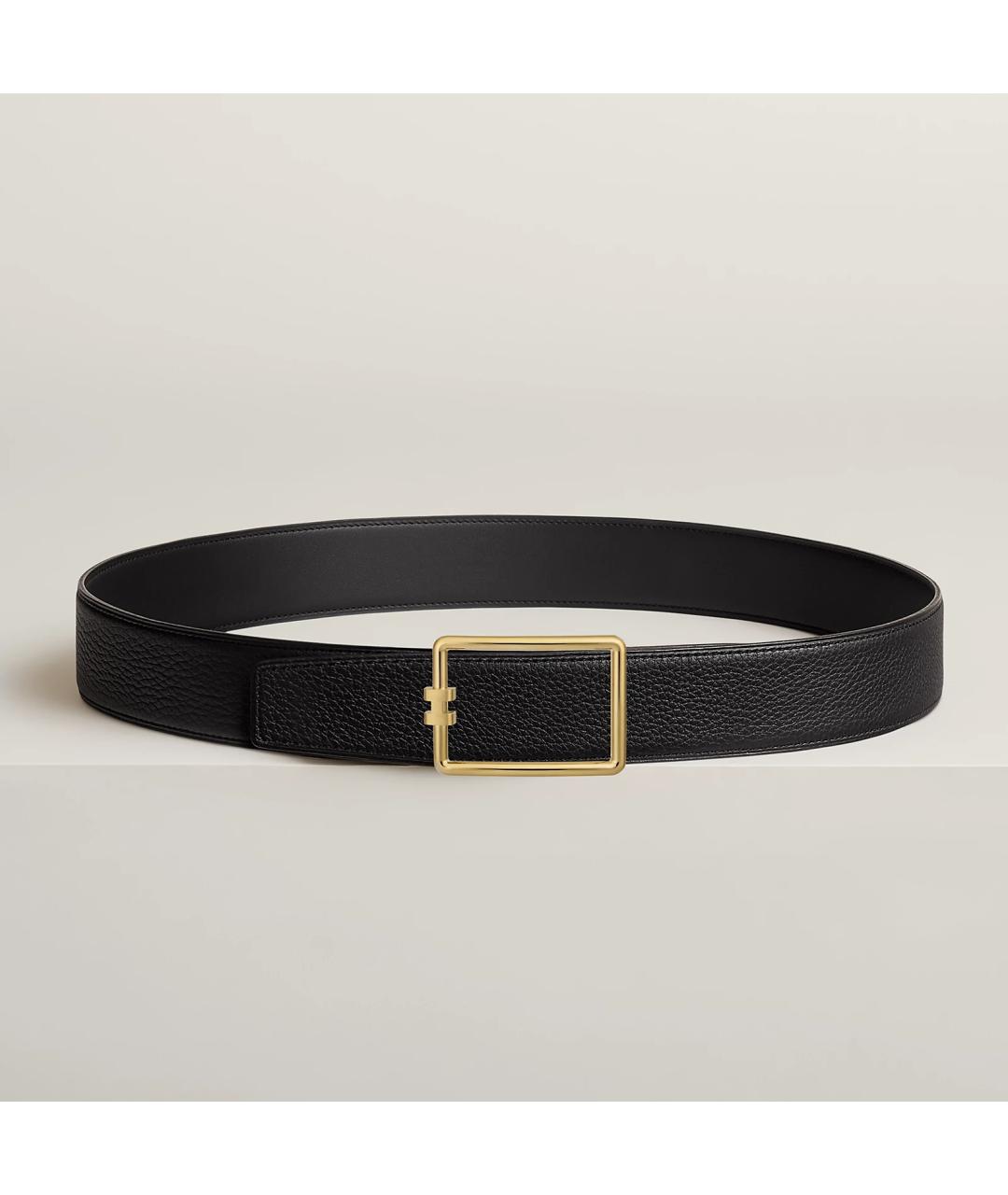 HERMES Черный кожаный ремень, фото 2