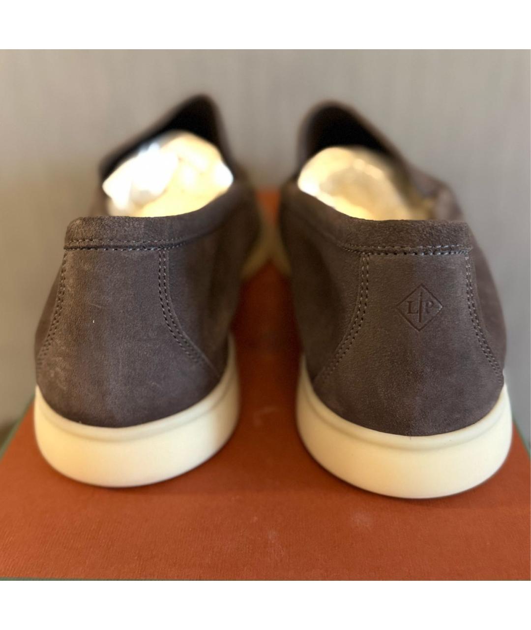 LORO PIANA Коричневые замшевые лоферы, фото 3
