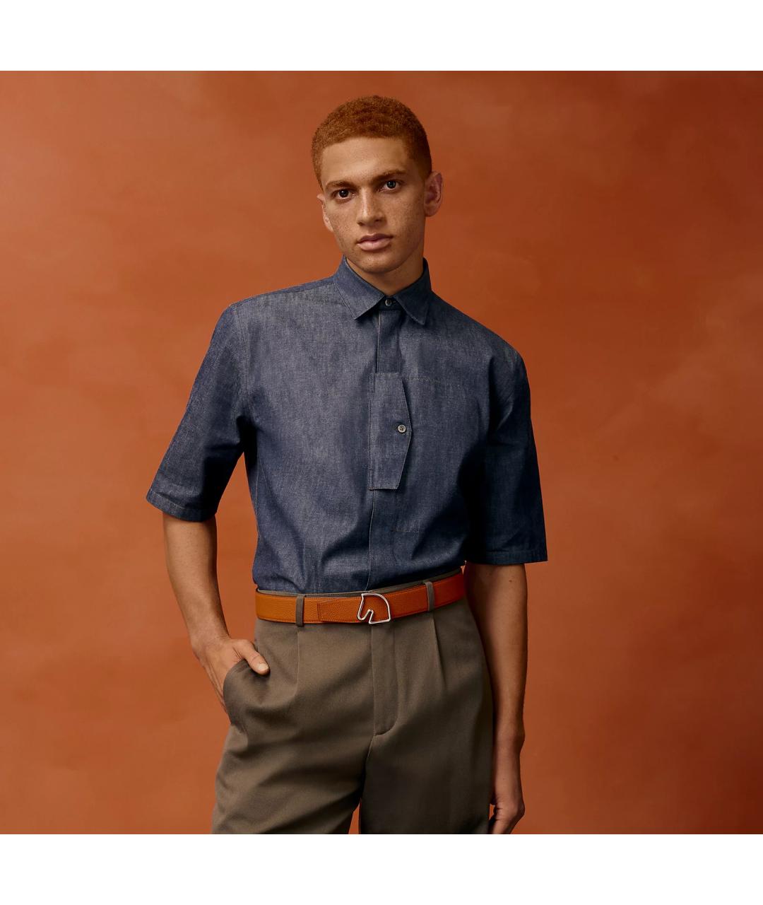 HERMES Черный кожаный ремень, фото 3