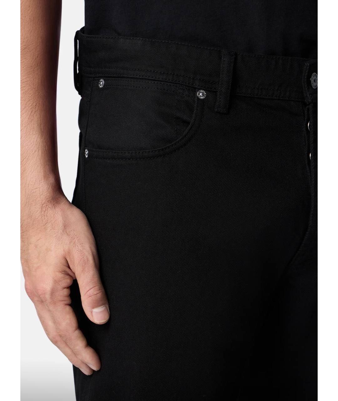 STONE ISLAND Черные хлопковые прямые джинсы, фото 4