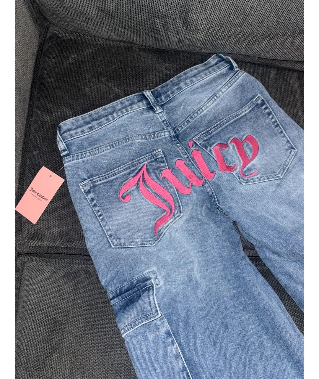 JUICY COUTURE Голубые прямые джинсы, фото 5