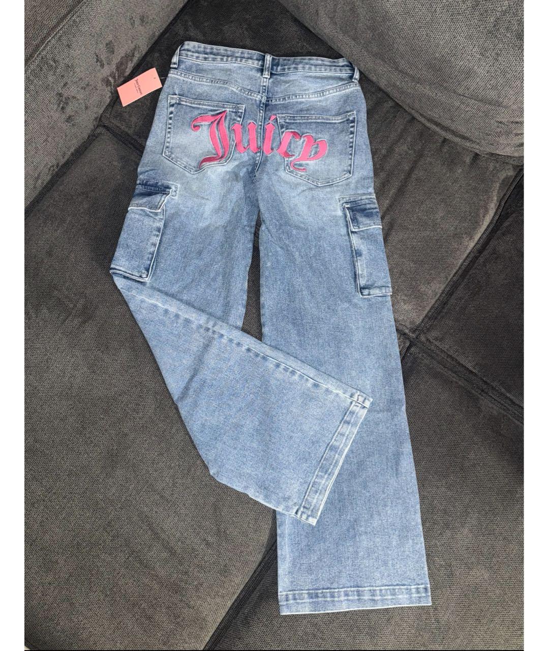 JUICY COUTURE Голубые прямые джинсы, фото 3
